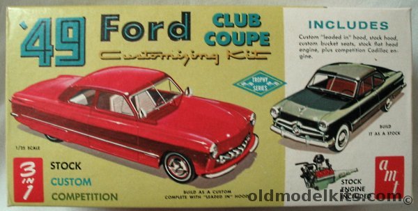 AMT 1/25 1949 Ford Club Coupe 3 in 1 Kit, T149-149 plastic model kit